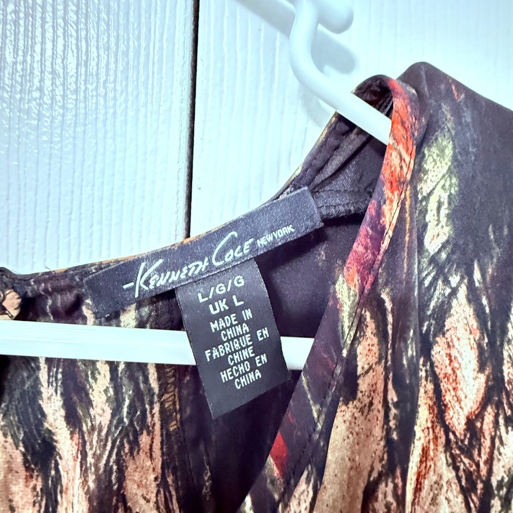 π₯ Kenneth Cole New York Abstract Print Fit & Flare Dress β Size L - Picture 2 of 3